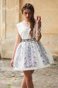 Жіноча сукня СК6335 з фатіном та уквітчаними вставками